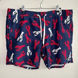 Men’s Sperry Red White And Blue Lobster Swim Shorts Trunks Beach Pool Summer XL